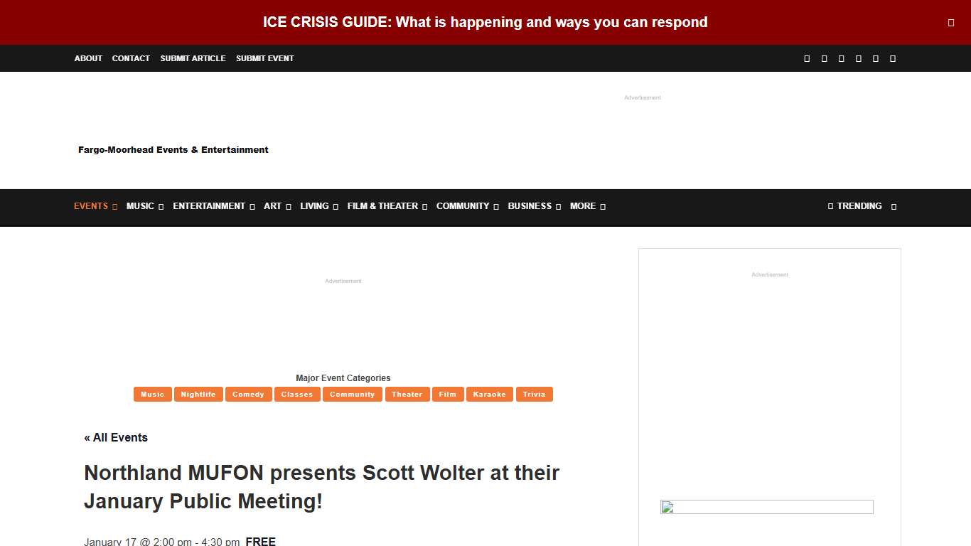 Northland MUFON presents Scott Wolter at their January Public Meeting! - Fargo Underground