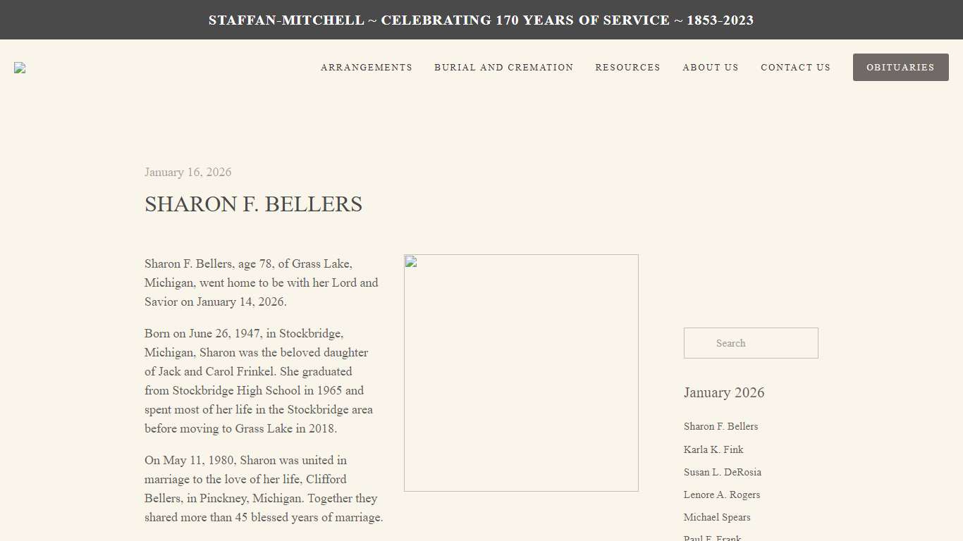 Obituaries — Mitchell Funeral Homes